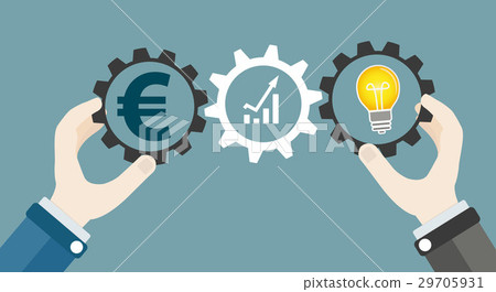 Hand Gears Idea Bulb Euro Investor Concept Success 29705931