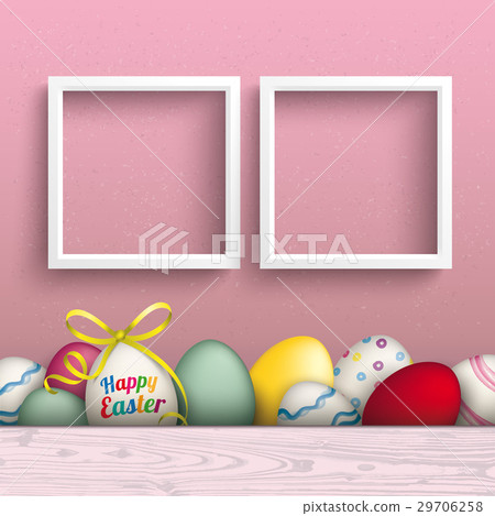 Colored Happy Easter Eggs Pink 2 Frames Colored Happy Easter Eggs Pink 2 Frames 29706258