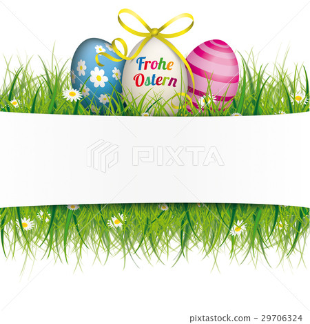 White Paper Banner Easter Eggs Banner Ostern 29706324