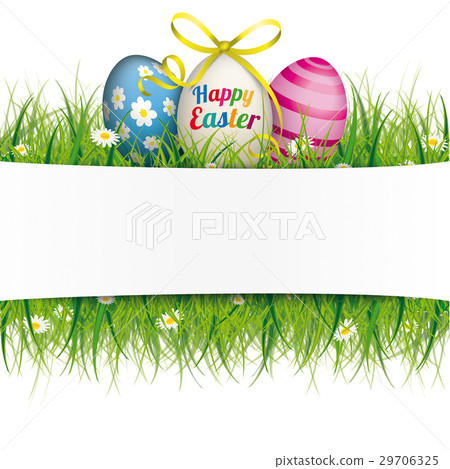 White Paper Banner Easter Eggs Banner 29706325