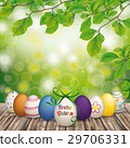 Wooden Ground Easter Eggs Green Nature Ostern 29706331