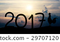 Silhouettes rooster crows in 2017 29707120