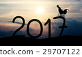 Silhouettes rooster crows in 2017 29707122