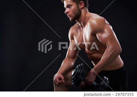 Young fitness man in studio 29707355