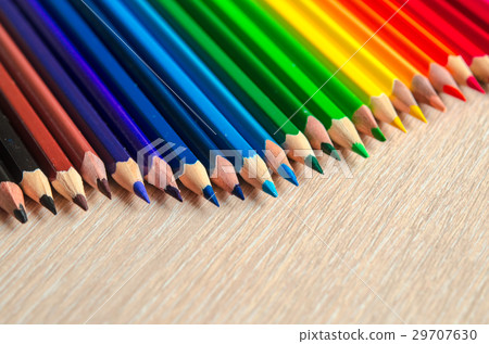 Colored pencils on white background Colored pencils on white background 29707630