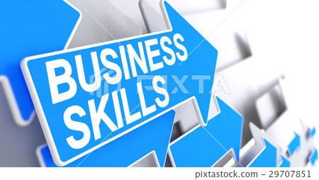 Business Skills - Inscription on Blue Arrow. 3D. Business Skills - Inscription on Blue Arrow. 3D. 29707851