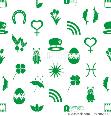 march theme set of simple icons seamless pattern march theme set of simple icons seamless pattern 29708654
