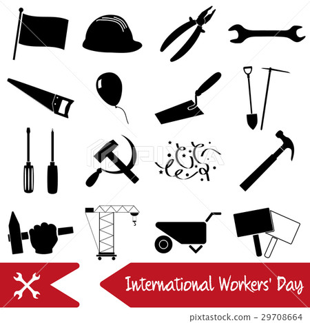 international worker day or labor day theme icons 29708664