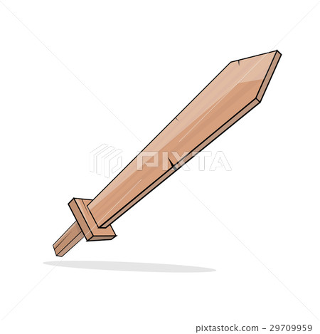 Wooden sword on a white background. Vector - Stock Illustration ...
