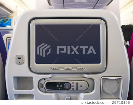 Airplane seats Blank screen monitor Entertainment  29710306