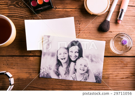 Mothers day composition. Family photo and beauty Mothers day composition. Family photo and beauty 29711056