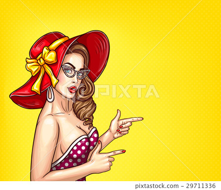 Vector pop art pin up illustration of a sexy girl Vector pop art pin up illustration of a sexy girl 29711336