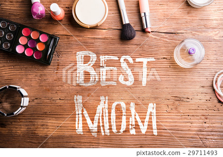 Mothers day composition. Beauty products on table Mothers day composition. Beauty products on table 29711493