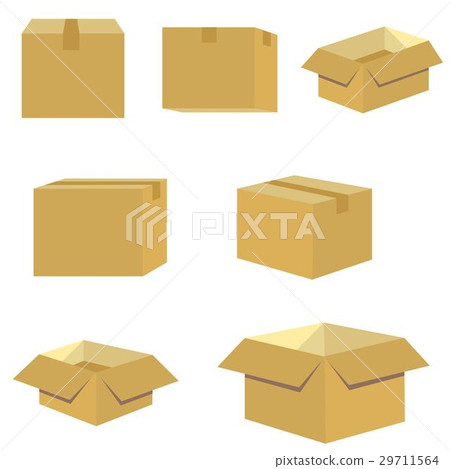 set of packing box in brown vector 29711564