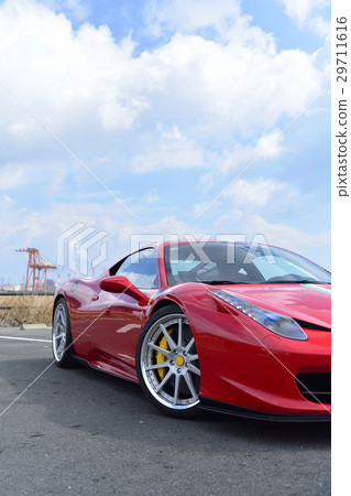 Red luxury sports car 29711616