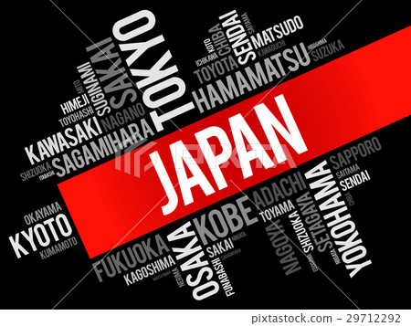 List of cities in Japan, word cloud collage 29712292