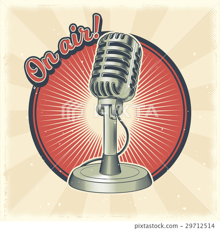 Old microphone made in grunge style 29712514