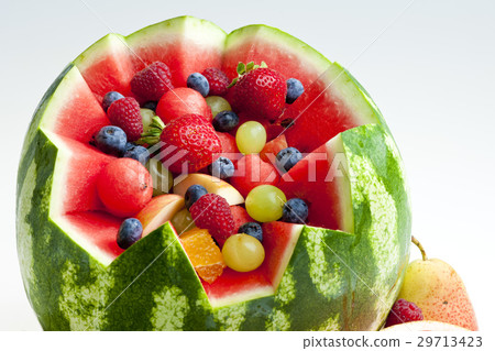 fruit salad in water melon 29713423