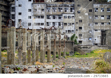 Warship island ruins Nagasaki Japan Warship island ruins Nagasaki Japan 29713665