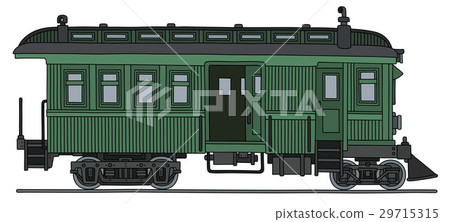 Vintage green motor railcar 29715315