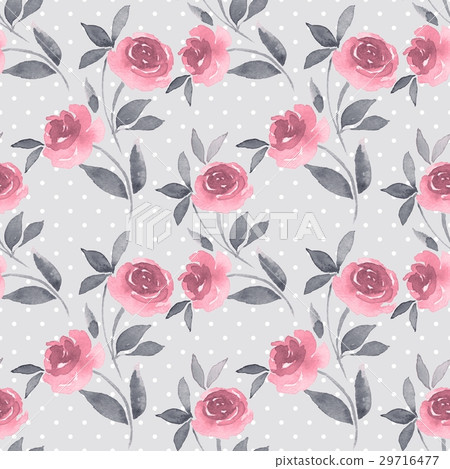 Hand drawn watercolor floral seamless pattern 31 - Stock Illustration ...
