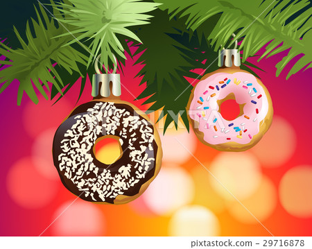 Festive background with donuts - decorations for 29716878