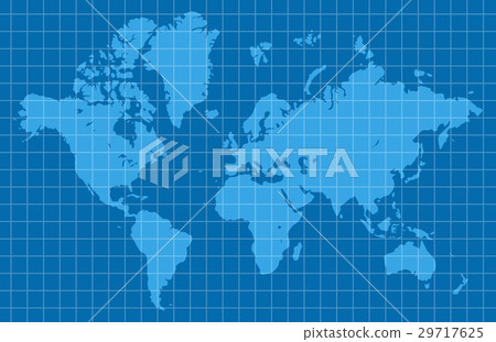 Blue world map. Vector illustration - Stock Illustration [29717625] - PIXTA