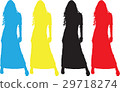 Vector - Silhouette sexy girl in color 29718274