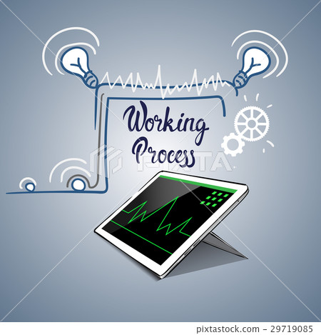 Tablet Computer Business Financial Graph Working 29719085