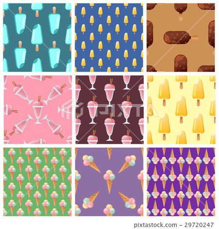 Set ice cream seamless pattern background cartoon - Stock Illustration ...