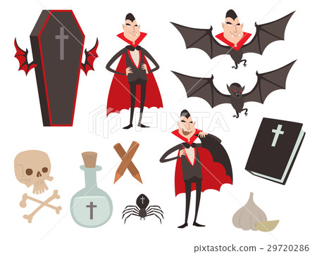 Cartoon Dracula Vector Coffin Symbols Vampire Stock Illustration 29720286 Pixta