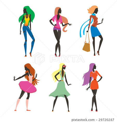 Fashion look girl silhouette beautiful girl woman Fashion look girl silhouette beautiful girl woman 29720287