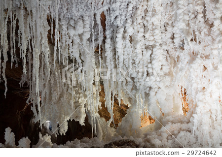 White natural salty stalactites White natural salty stalactites 29724642