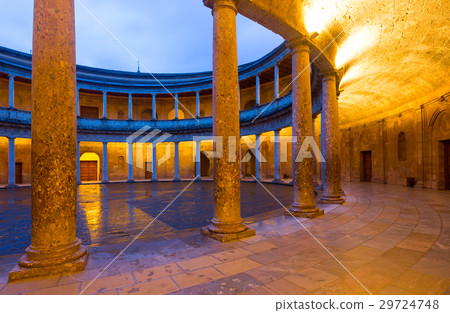 Inner view of Palace of Charles V at Alhambra. Granada Inner view of Palace of Charles V at Alhambra. Granada 29724748
