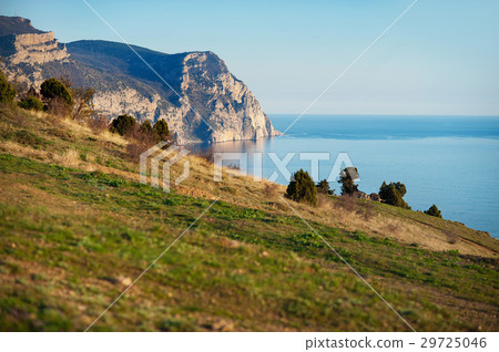The mountains and sea scenery with blue sky 29725046