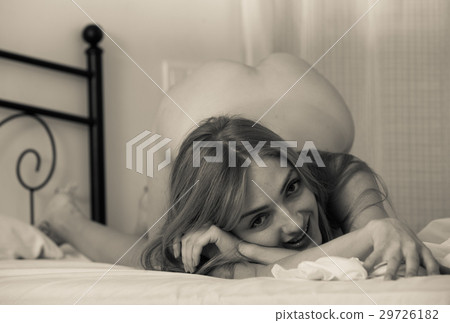 Naughty girl with sexy body in bed 29726182