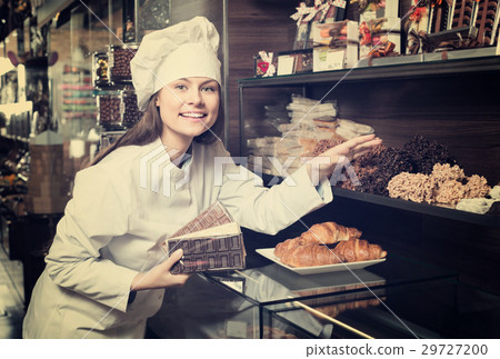 shopgirl posing with chocolate 29727200