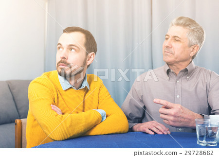 Mature father and son serious talk Mature father and son serious talk 29728682