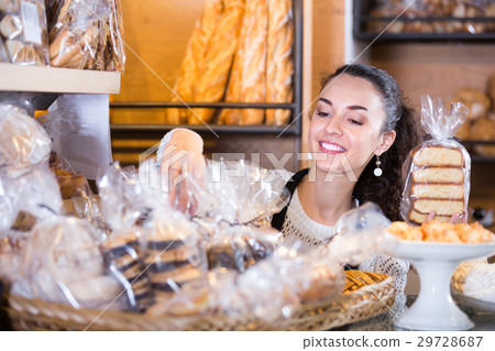 young woman at bakery display young woman at bakery display 29728687