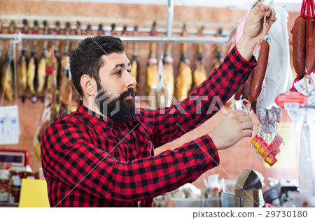 sausages, butcher’s, shop 29730180