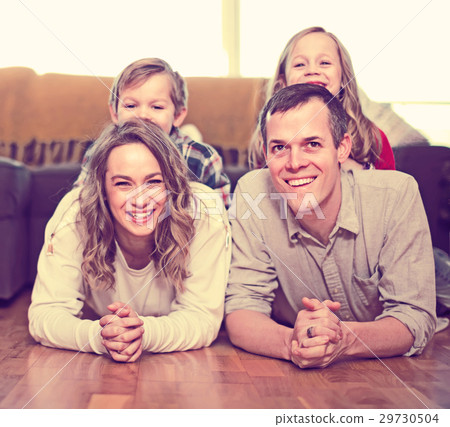 parents and satisfied children happy to spend time at home parents and satisfied children happy to spend time at home 29730504