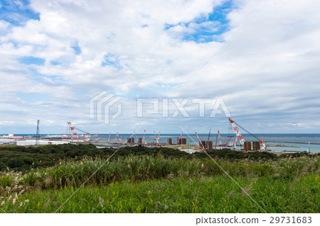 Hitachi beach park Mihara's hill from the sea blue sky Ibaraki prefecture Hitachi Naka city 29731683