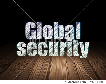 Security concept: Global Security in grunge dark 29734491