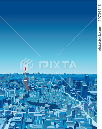 俯瞰東京夜景的街道 29734548