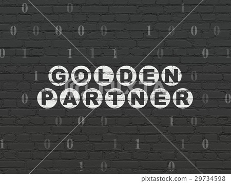 Business concept: Golden Partner on wall Business concept: Golden Partner on wall 29734598