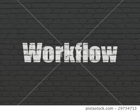 Finance concept: Workflow on wall background Finance concept: Workflow on wall background 29734713