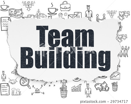 Finance concept: Team Building on Torn Paper Finance concept: Team Building on Torn Paper 29734717