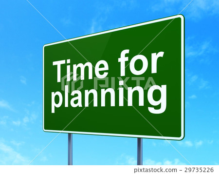 Timeline concept: Time for Planning on road sign - Stock Illustration ...