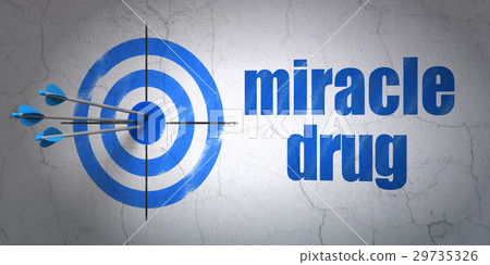 Health concept: target and Miracle Drug on wall Health concept: target and Miracle Drug on wall 29735326