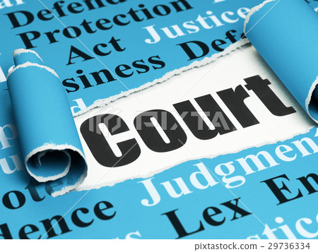 Law Concept: Black Text Court Under The Piece Of - Stock Illustration ...